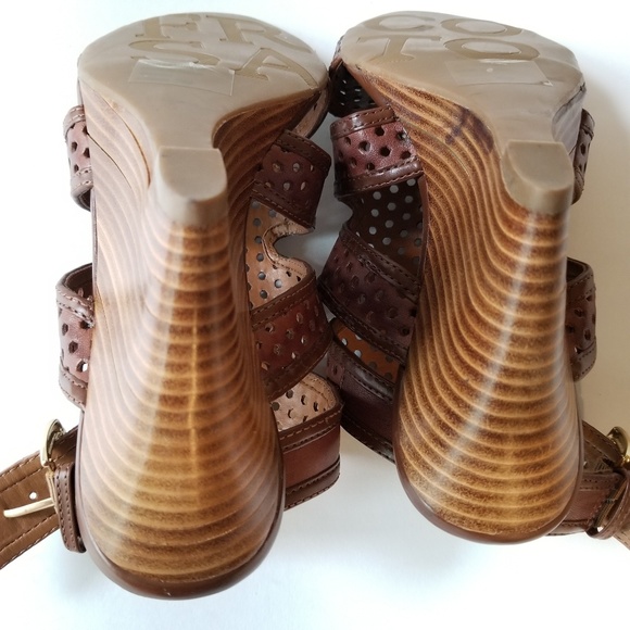 Franco Sarto ❤ Brown Wedge Gavel Sandals - Picture 5 of 8